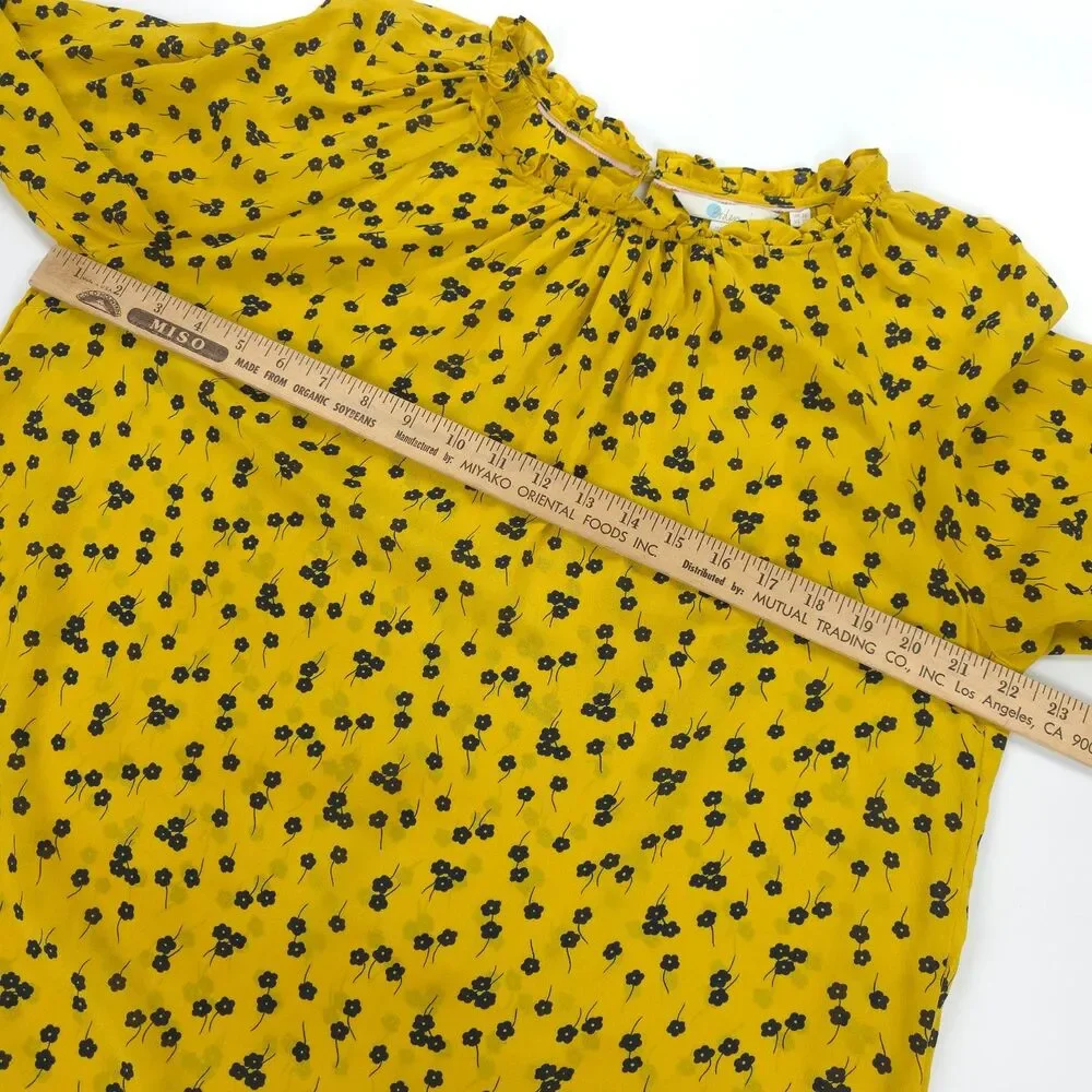 BODEN Sadie Silk Top Puff Sleeve Cottagecore Soft Girl Boho French Girl Preppy